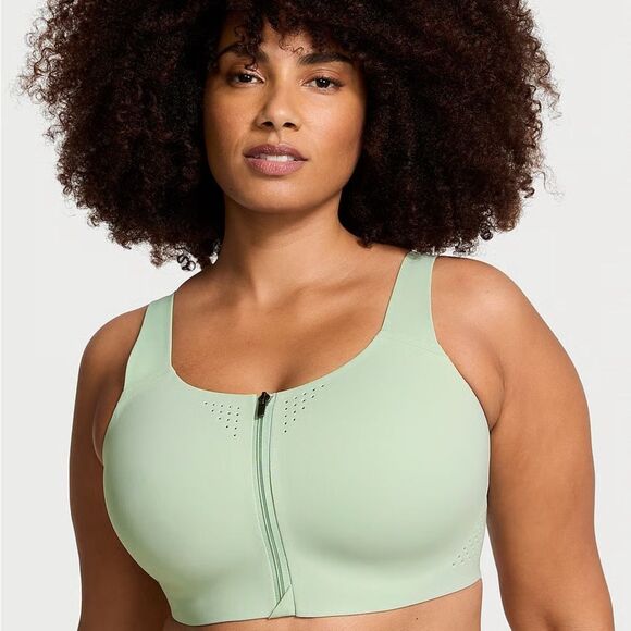 🔥Victoria's Secret Green Seamless Sports Bra Sz 34DD New - Picture 1 of 5
